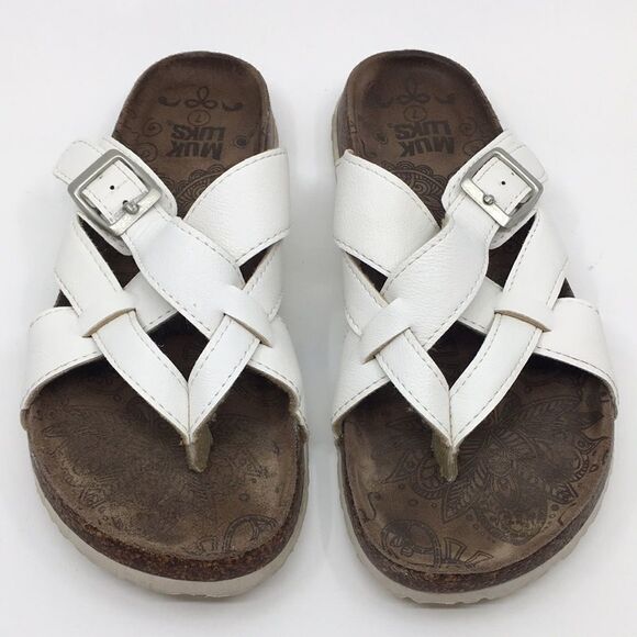 Muk Luks Shayna Terra Turf Open Toe Sandals Flip Flops Sz 7 - Picture 1 of 13
